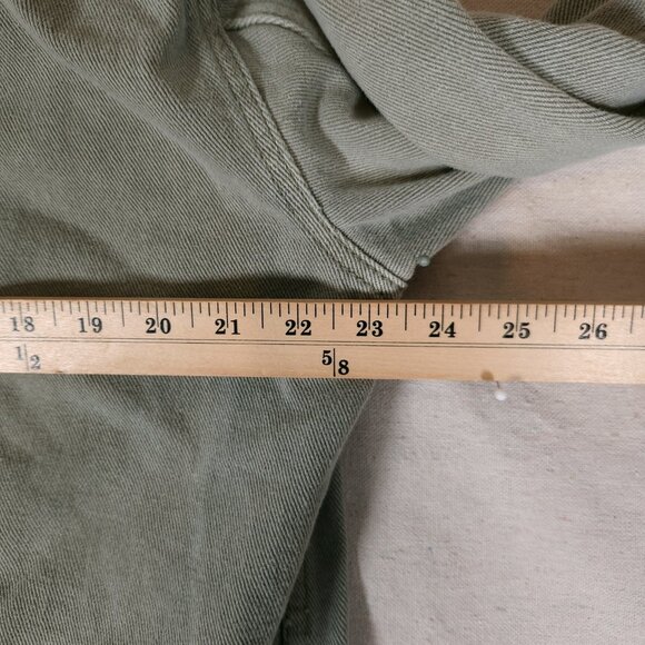 Thread & Supply Frayed Denim Jacket Womens Large Light Green Raw Hems FLAW - Picture 5 of 12